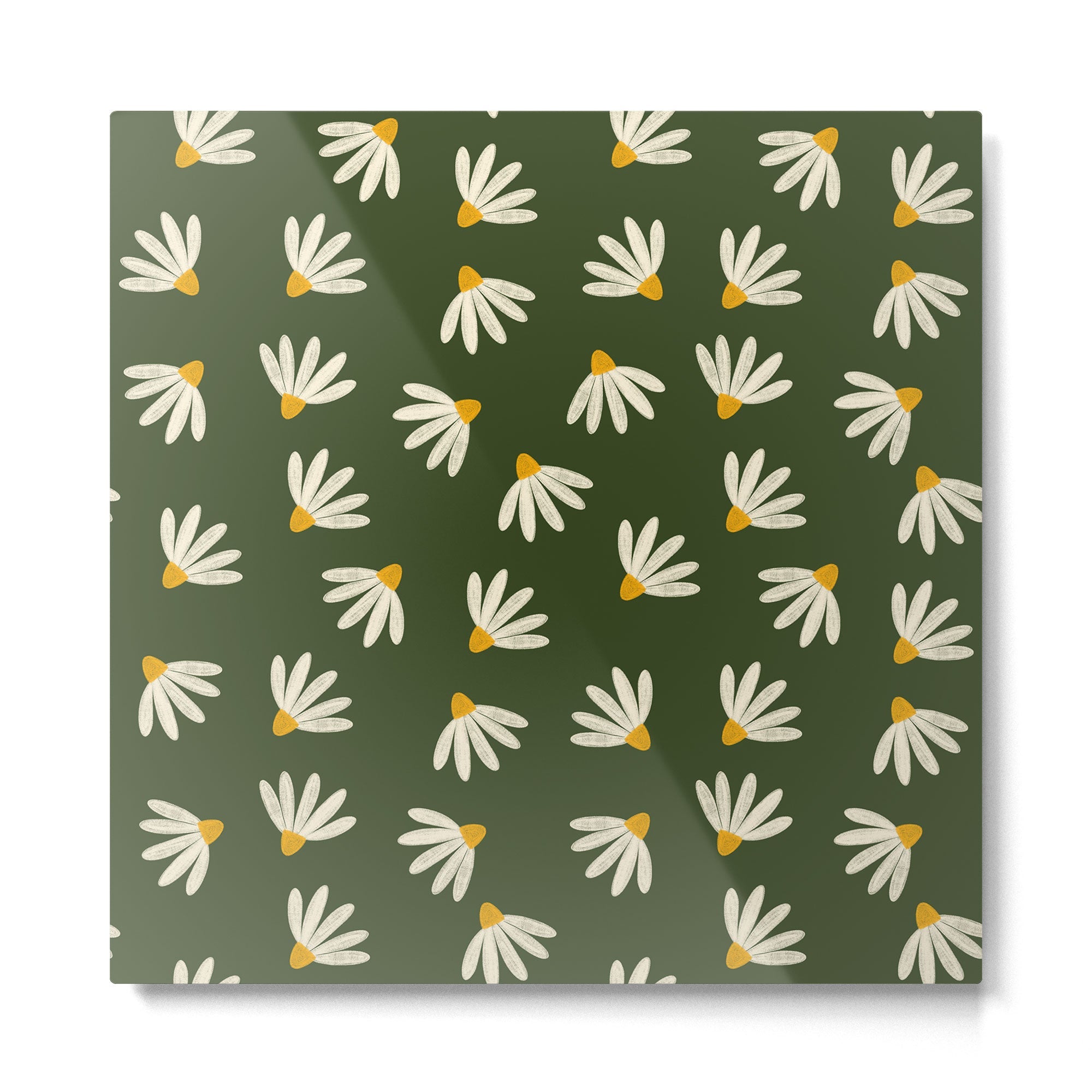 Oh! Daisy - green  Metal Print | TeksDecor