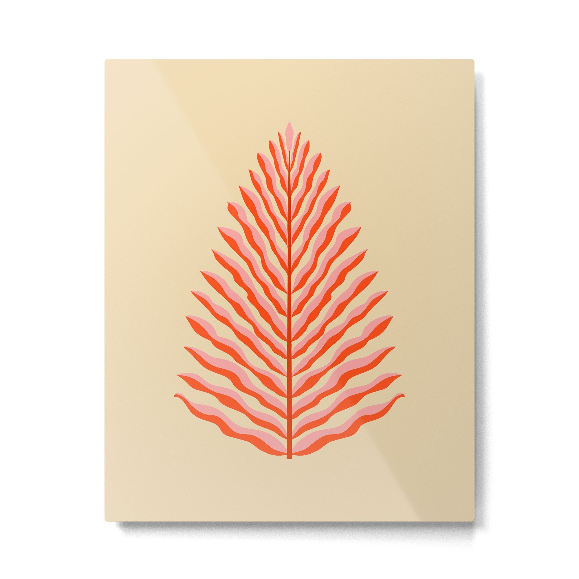 Pink and Red Organic Leaf Metal Print | TeksDecor