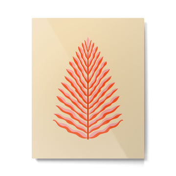 Pink and Red Organic Leaf Metal Print | TeksDecor