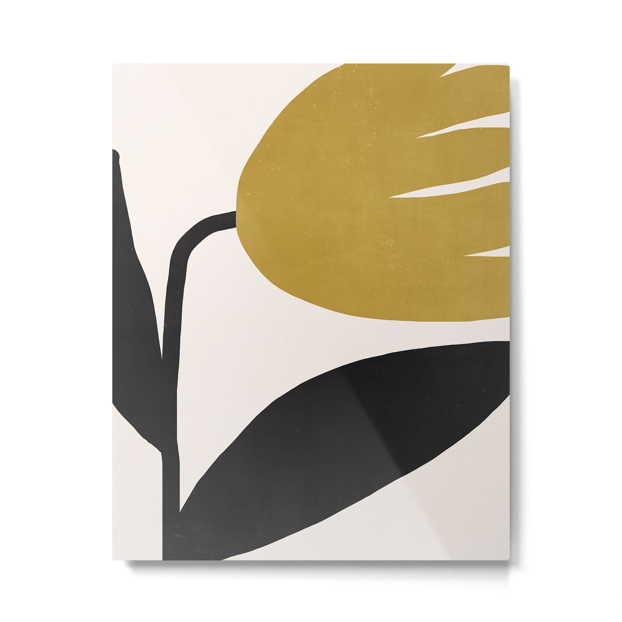Abstract Flora - ochre Metal Print | TeksDecor
