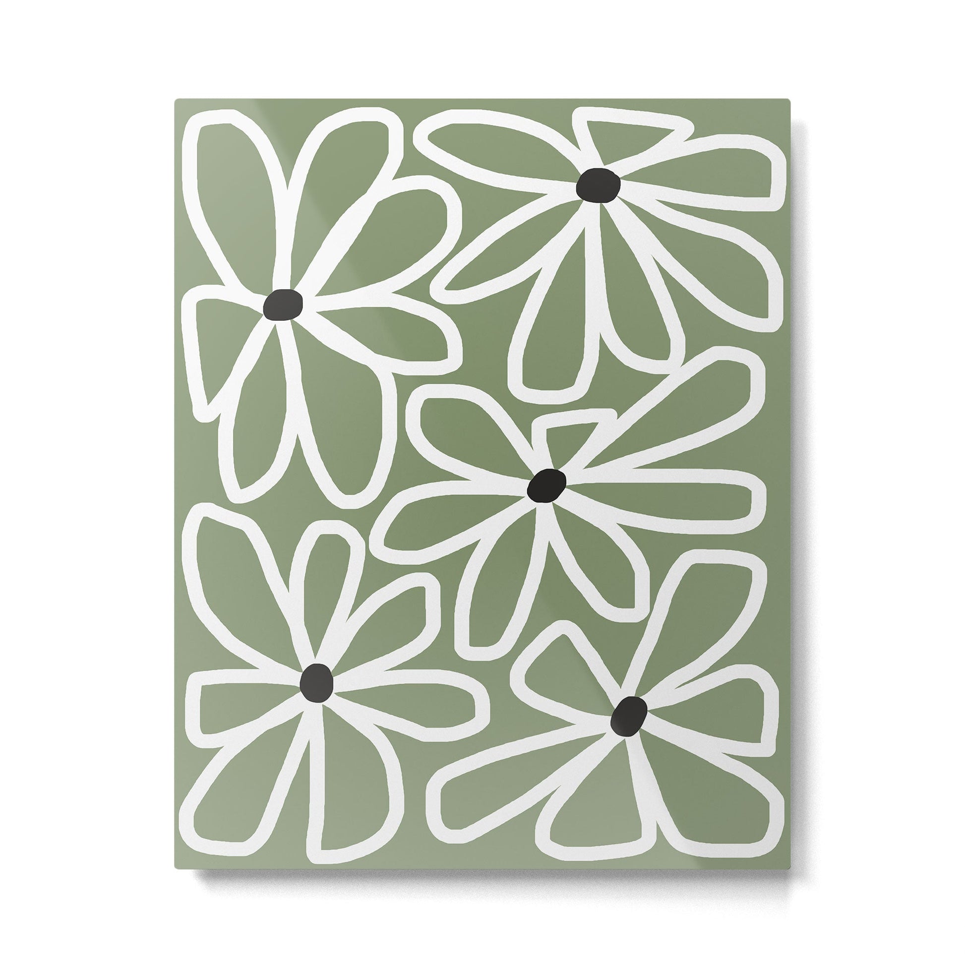 Daisy chain - sage Metal Print | TeksDecor