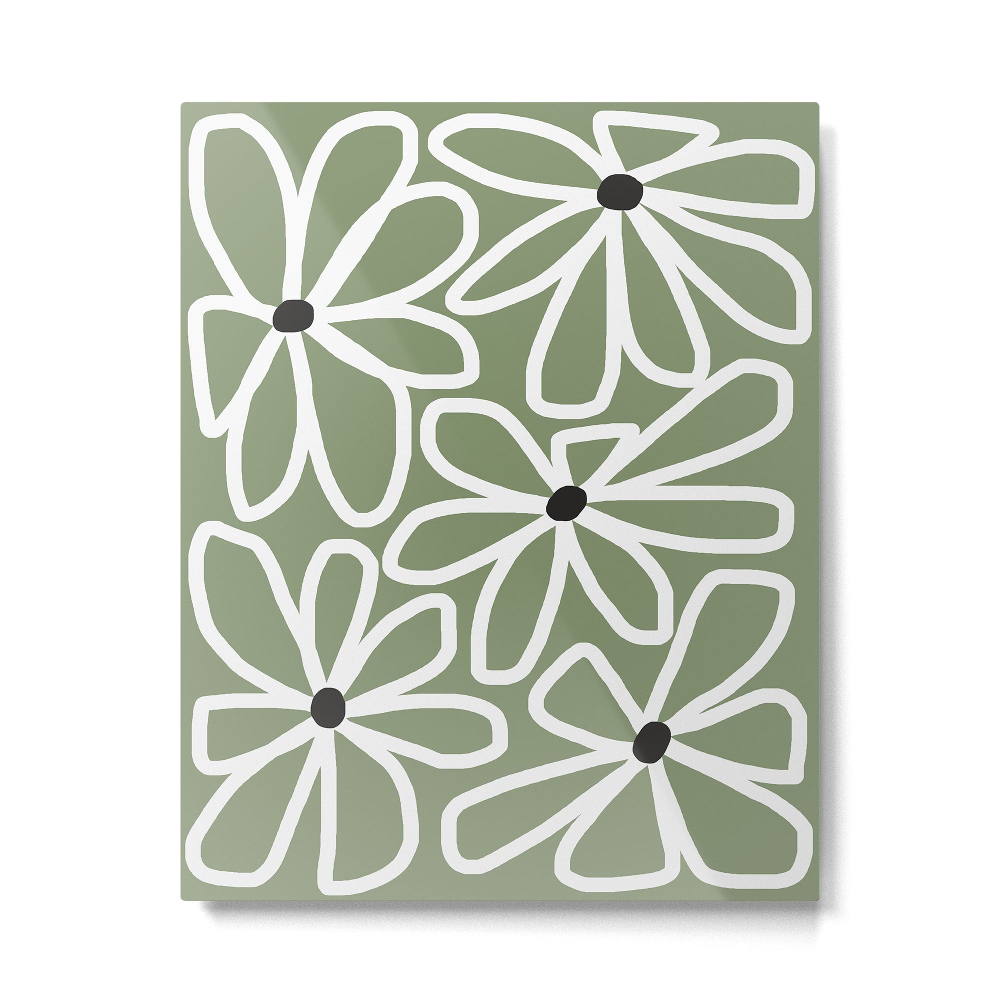 Daisy chain - sage Metal Print | TeksDecor