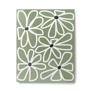 Daisy chain - sage Metal Print | TeksDecor
