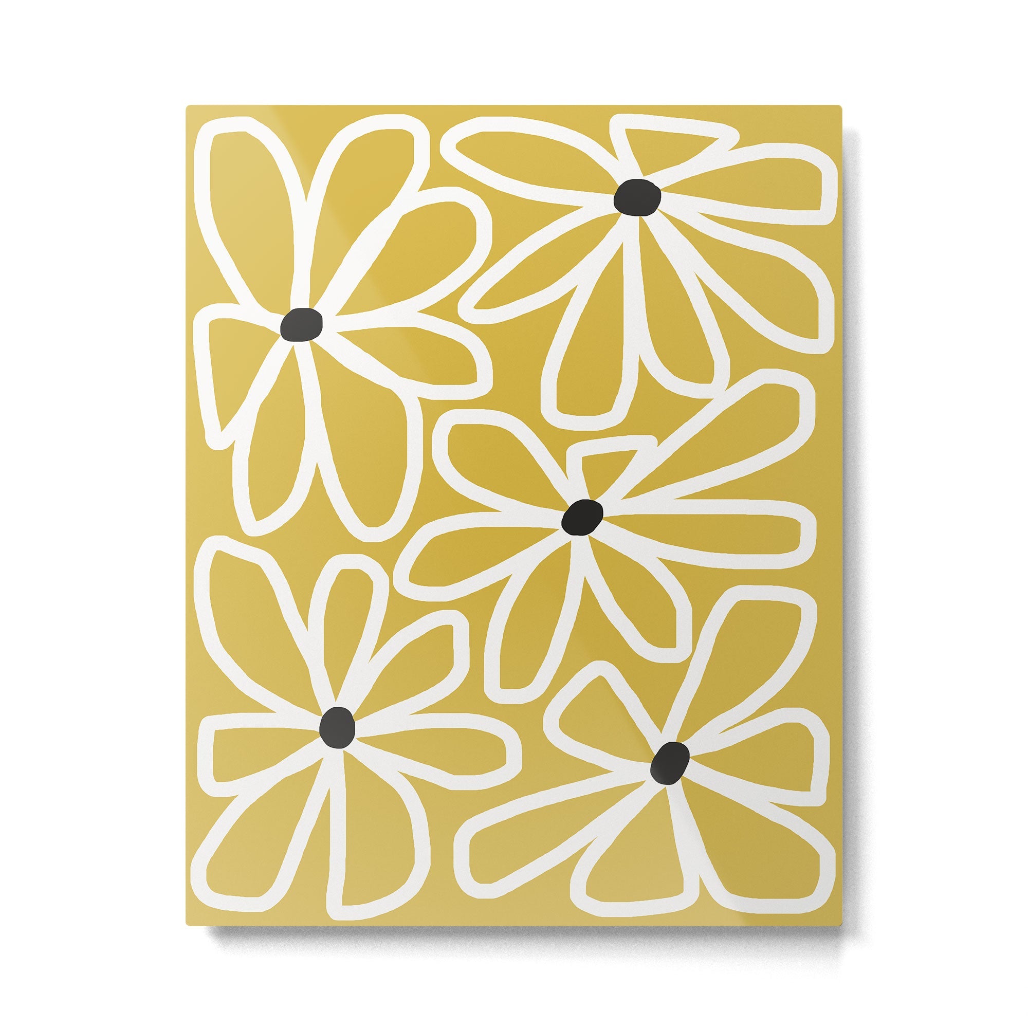 Daisy chain - yellow Metal Print | TeksDecor