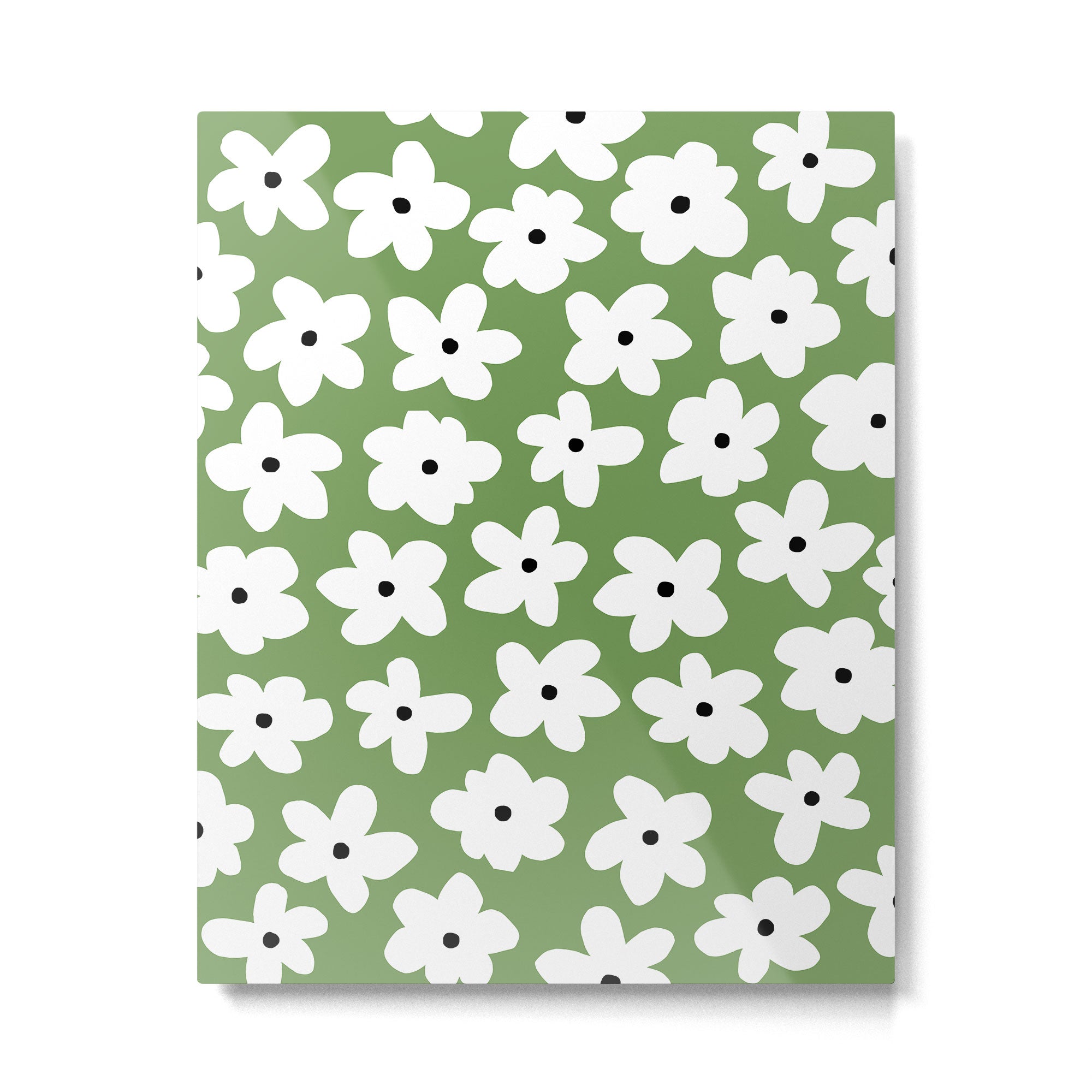 Daisy field - green Metal Print | TeksDecor