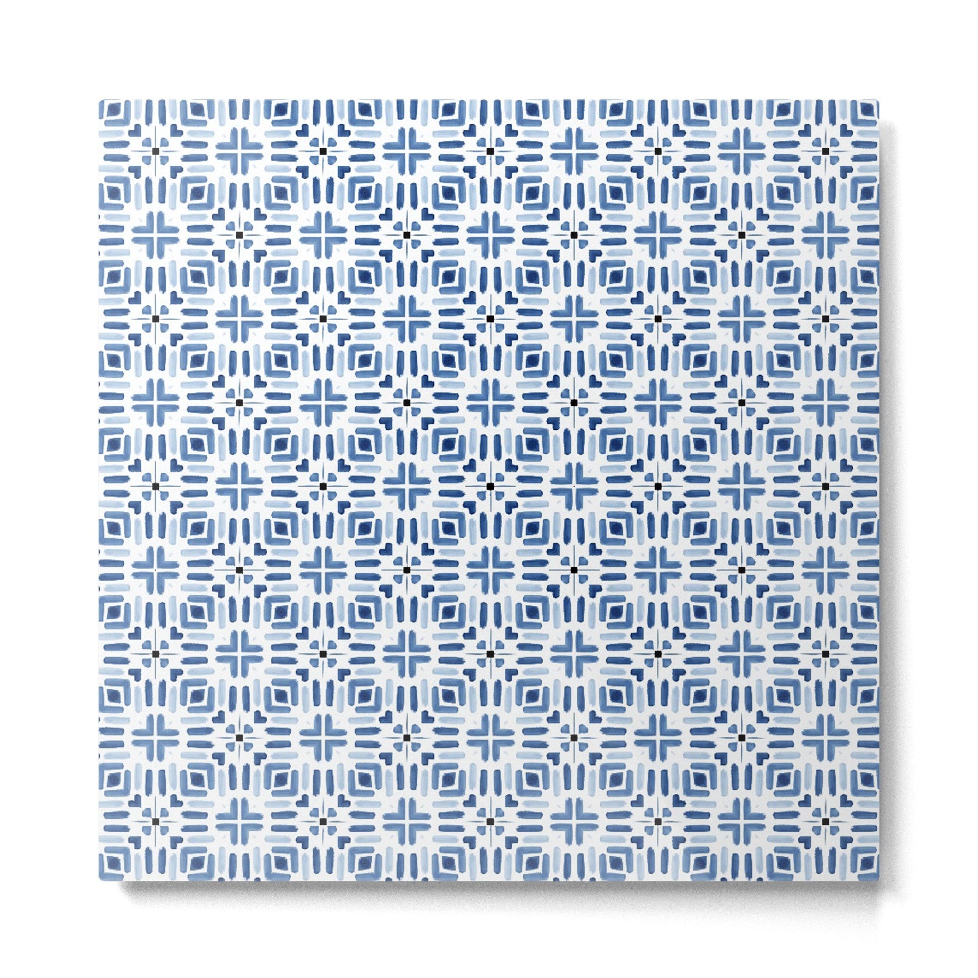 Moroccan patchwork tile - blue Metal Print | TeksDecor