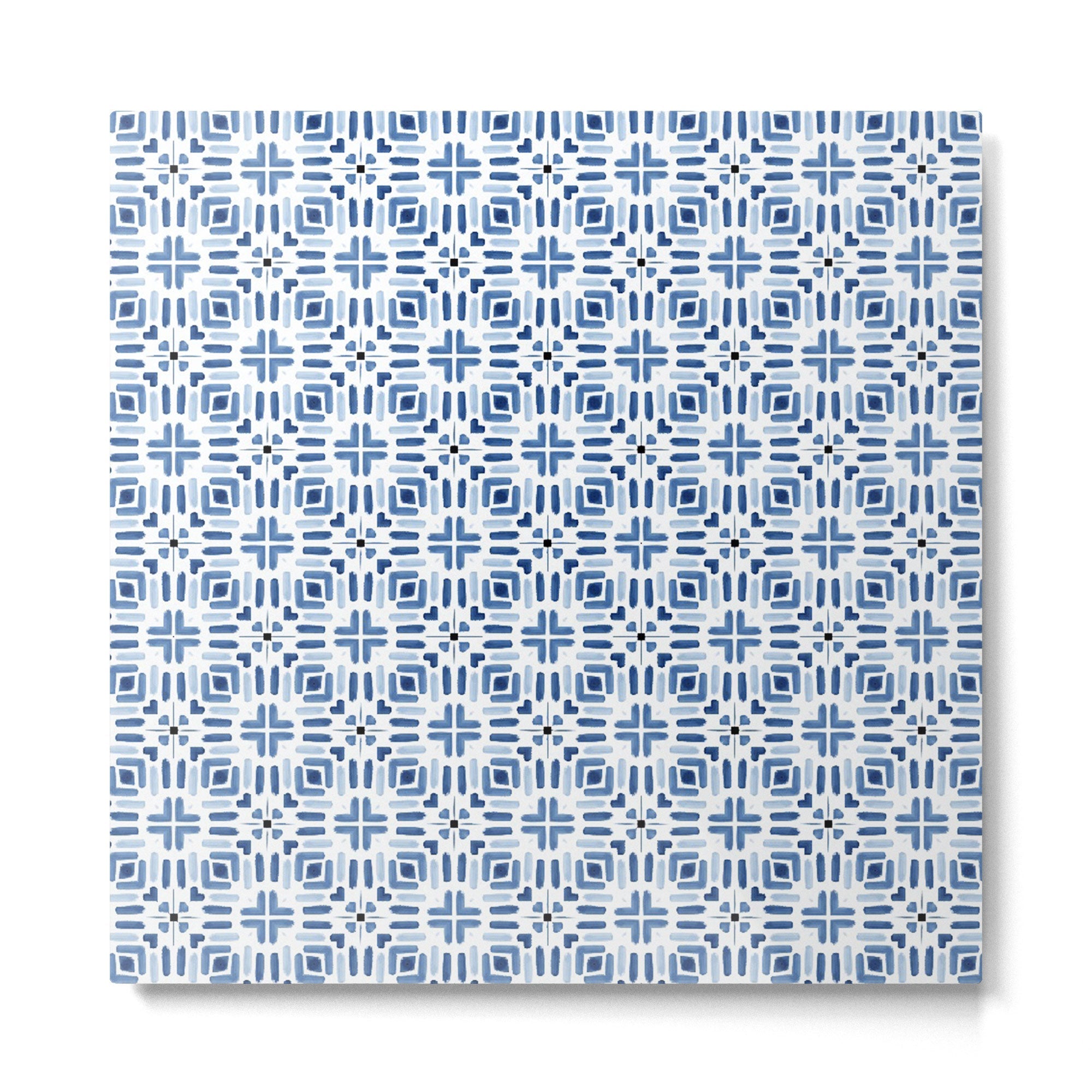 Moroccan patchwork tile - blue Metal Print | TeksDecor