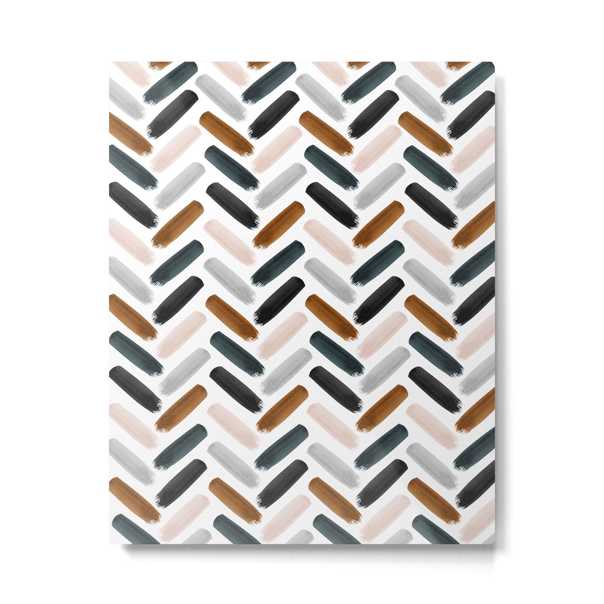Painted herringbone - neutrals Metal Print | TeksDecor