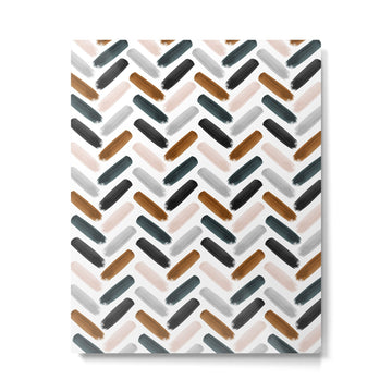 Painted herringbone - neutrals Metal Print | TeksDecor