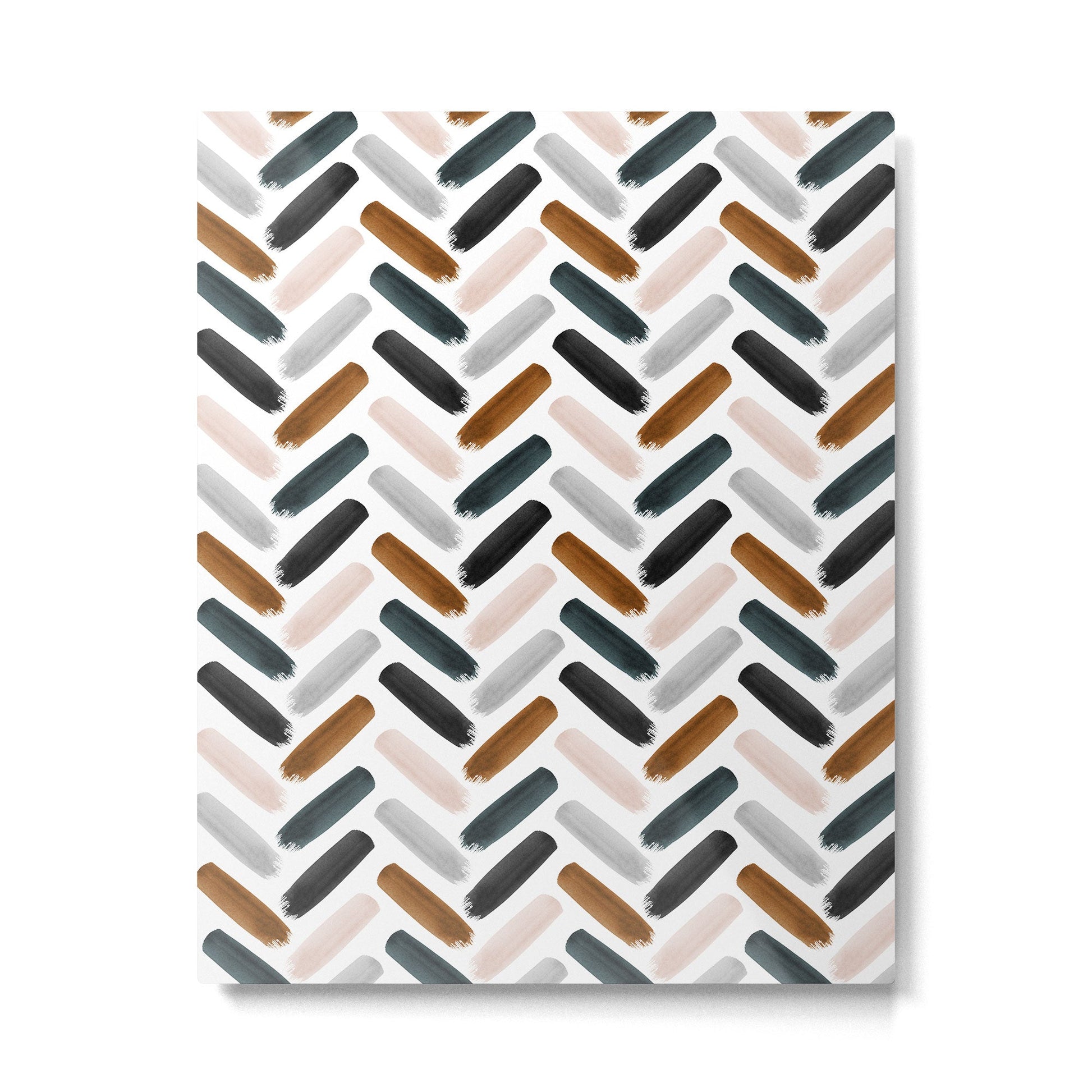 Painted herringbone - neutrals Metal Print | TeksDecor