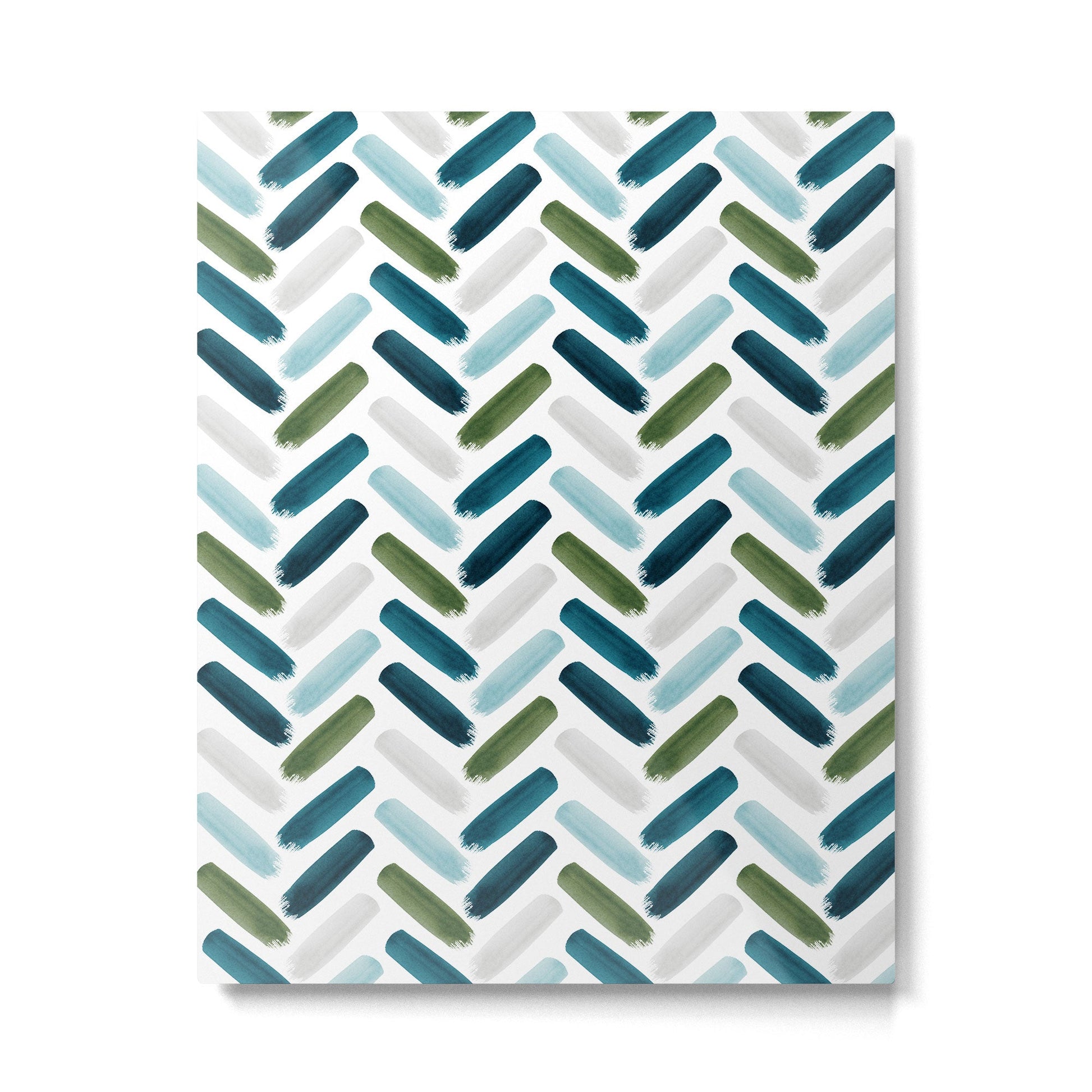 Painted Herringbone - oceanic Metal Print | TeksDecor