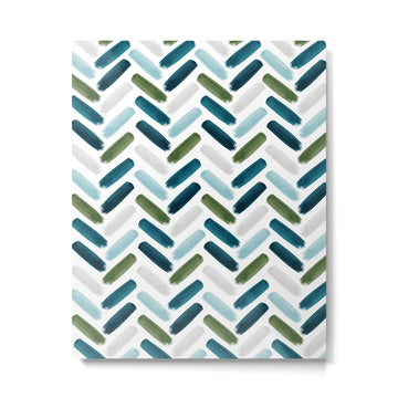 Painted Herringbone - oceanic Metal Print | TeksDecor