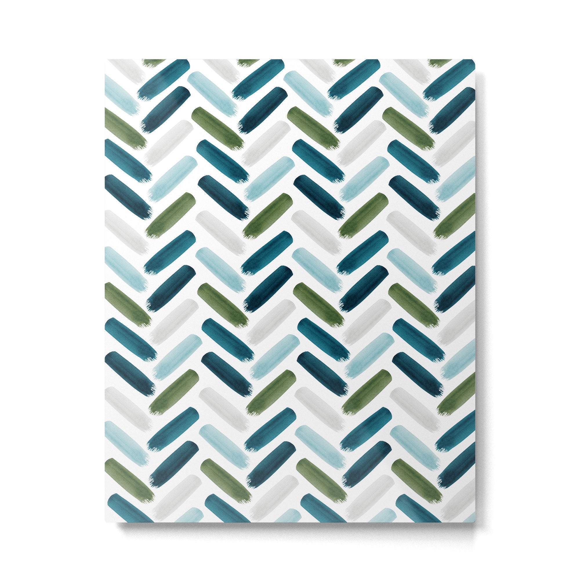 Painted Herringbone - oceanic Metal Print | TeksDecor