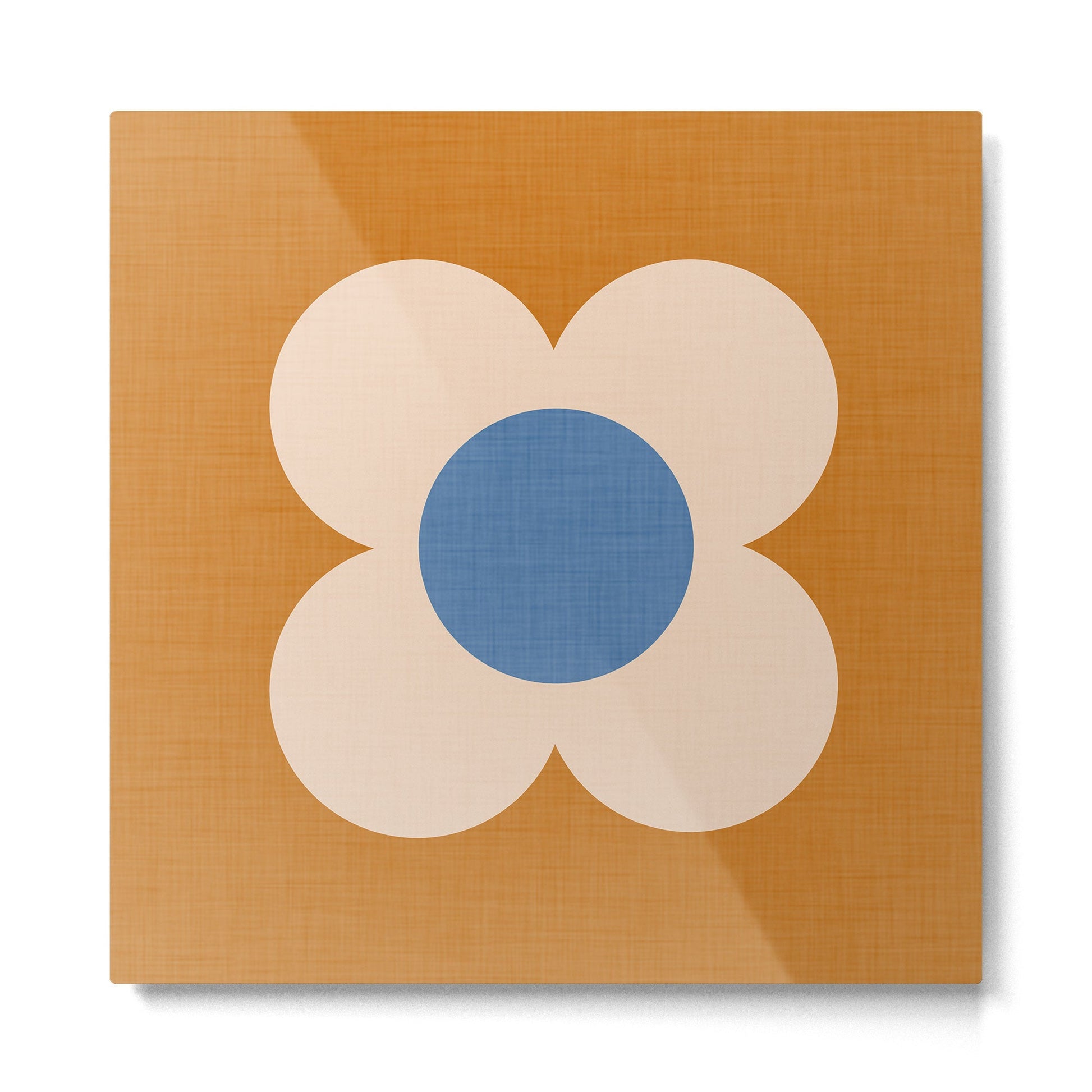 Retro Blossom - tangerine blue Metal Print | TeksDecor