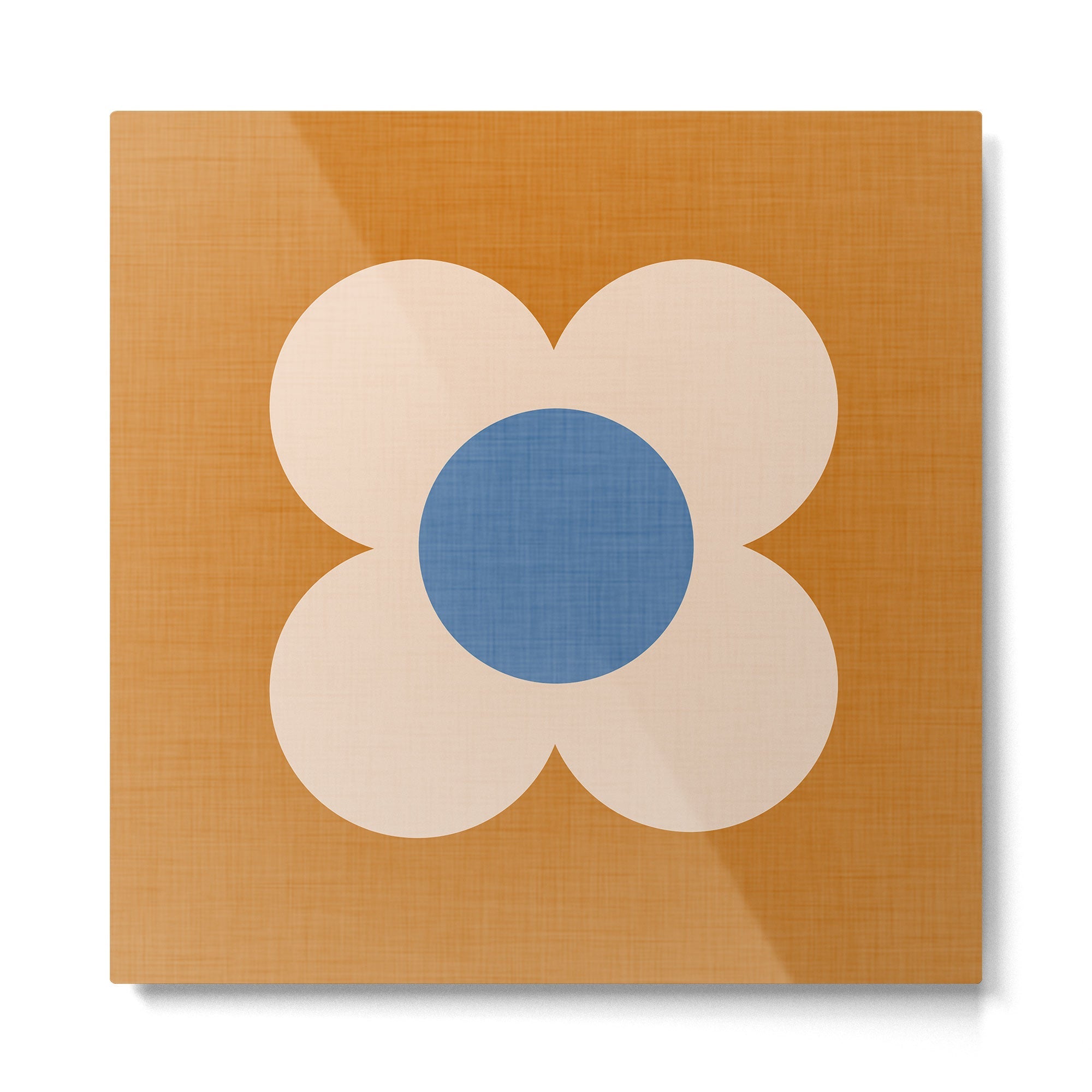 Retro Blossom - tangerine blue Metal Print | TeksDecor