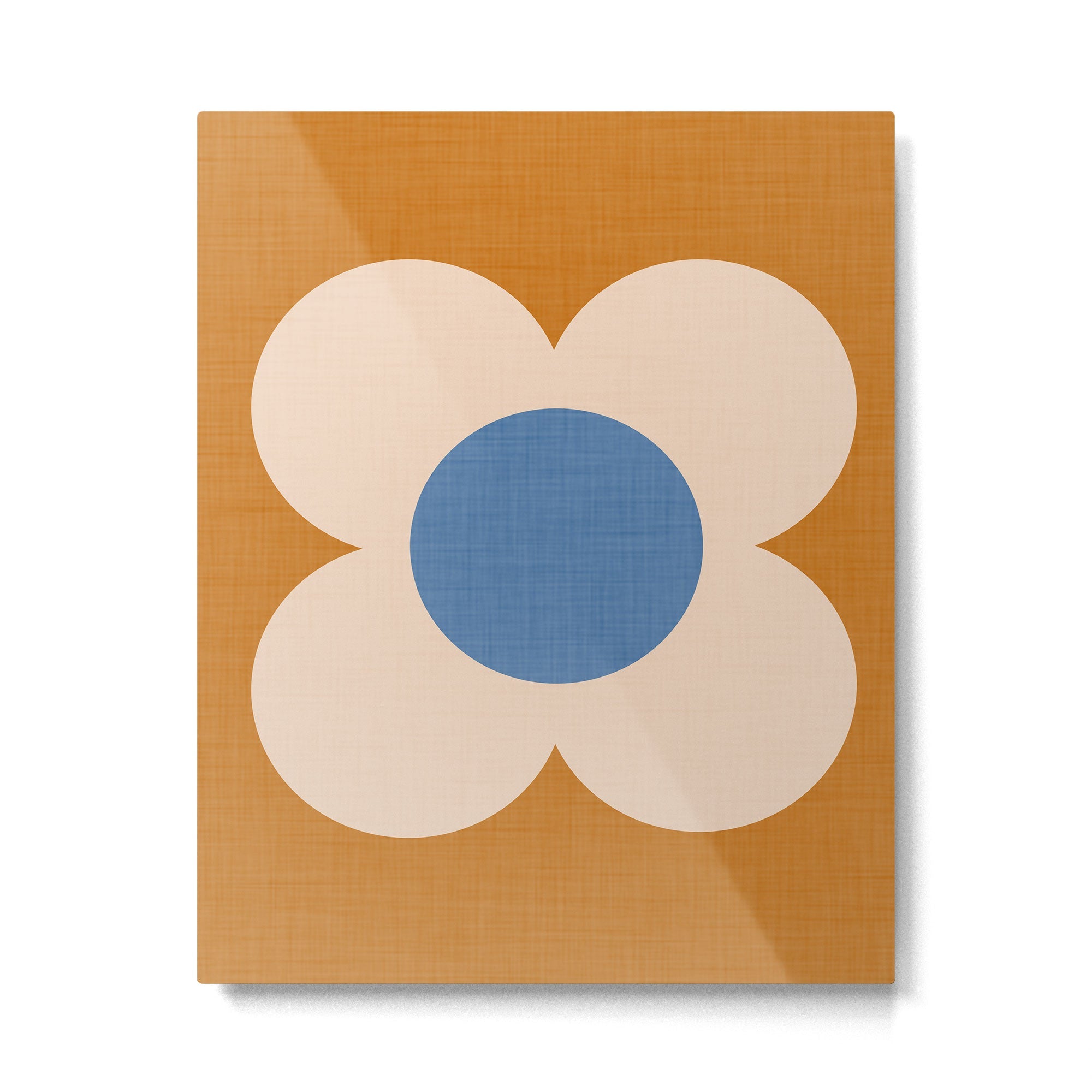 Retro Blossom - tangerine blue Metal Print | TeksDecor