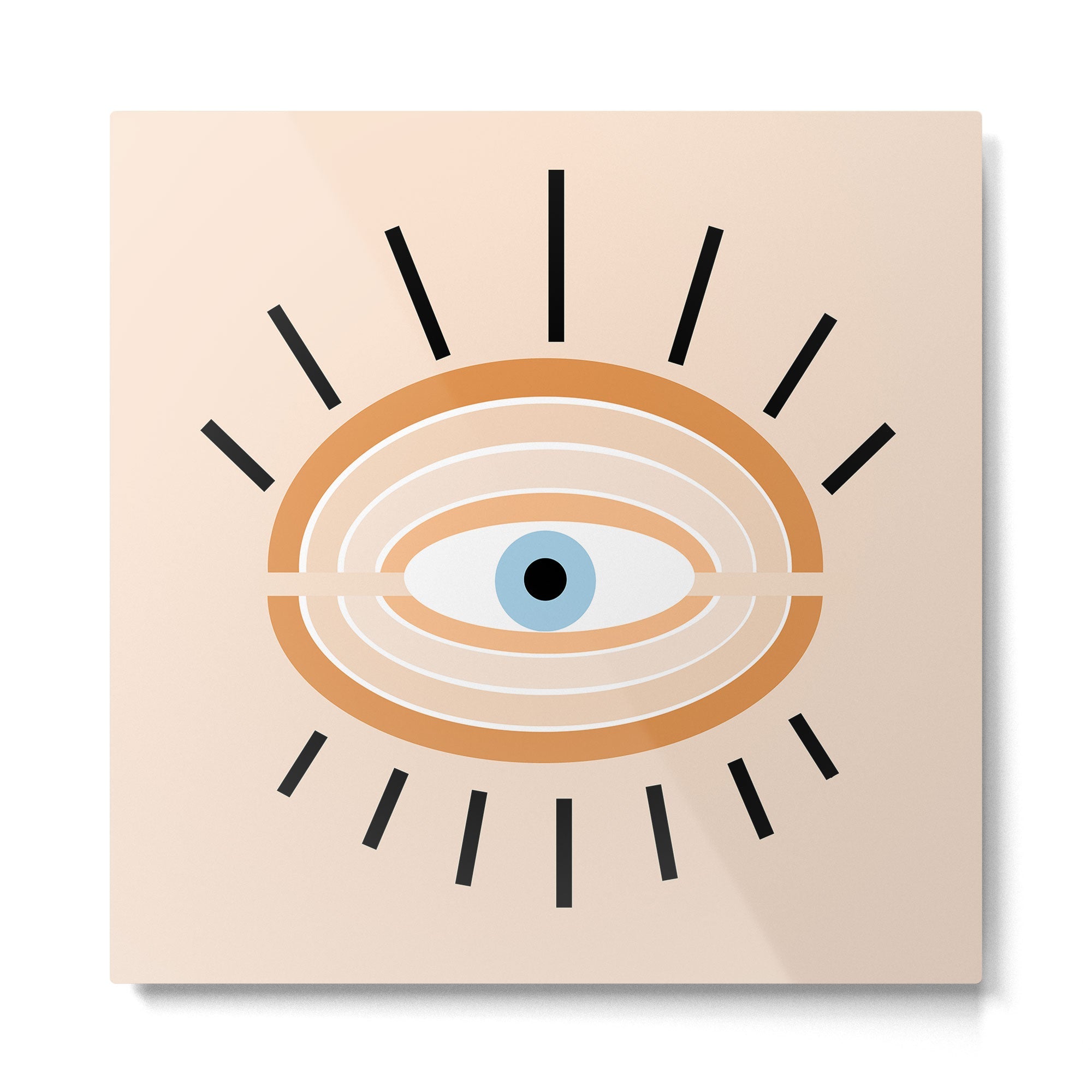 Retro evil eye - earthy Metal Print | TeksDecor