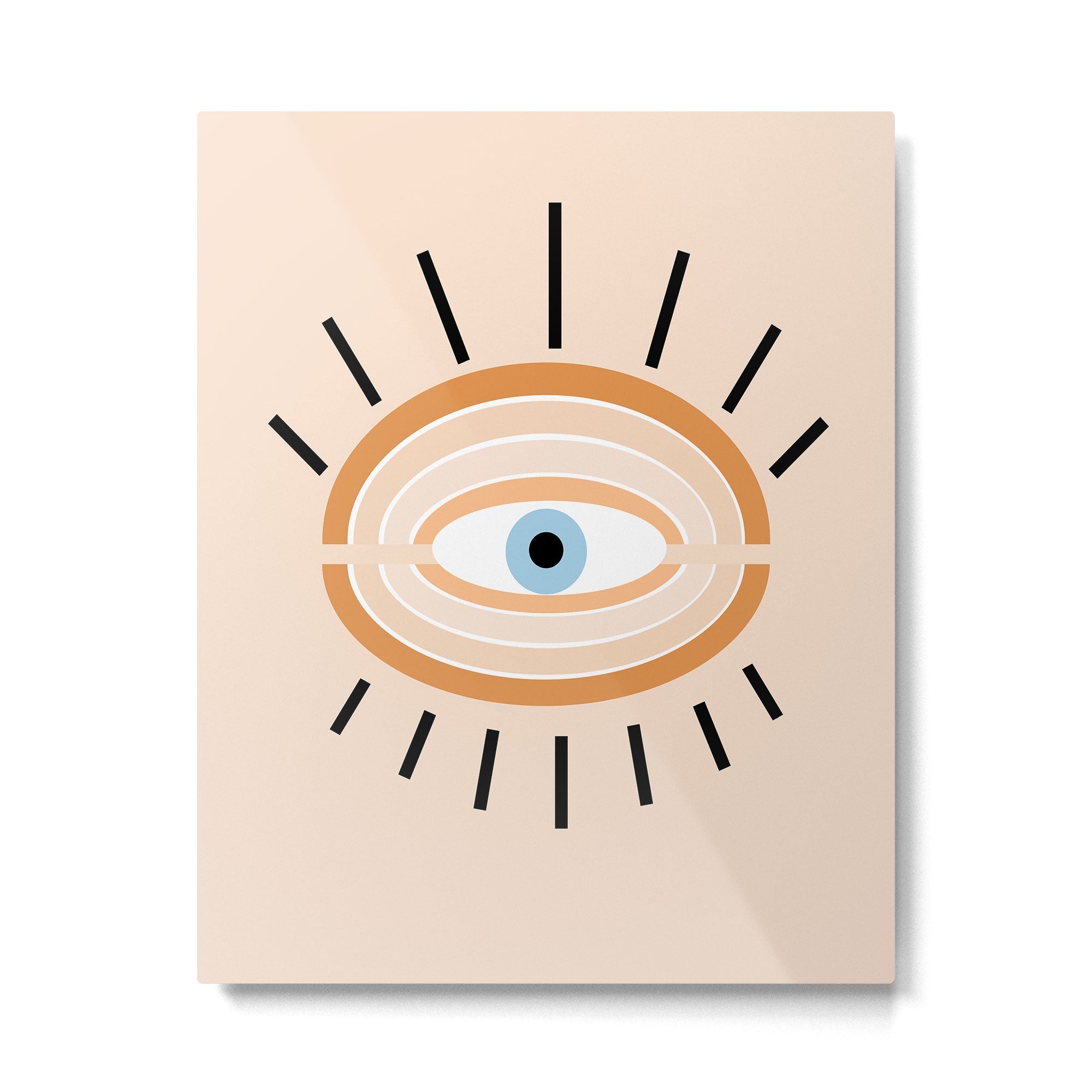 Retro evil eye - earthy Metal Print | TeksDecor