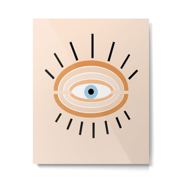 Retro evil eye - earthy Metal Print | TeksDecor