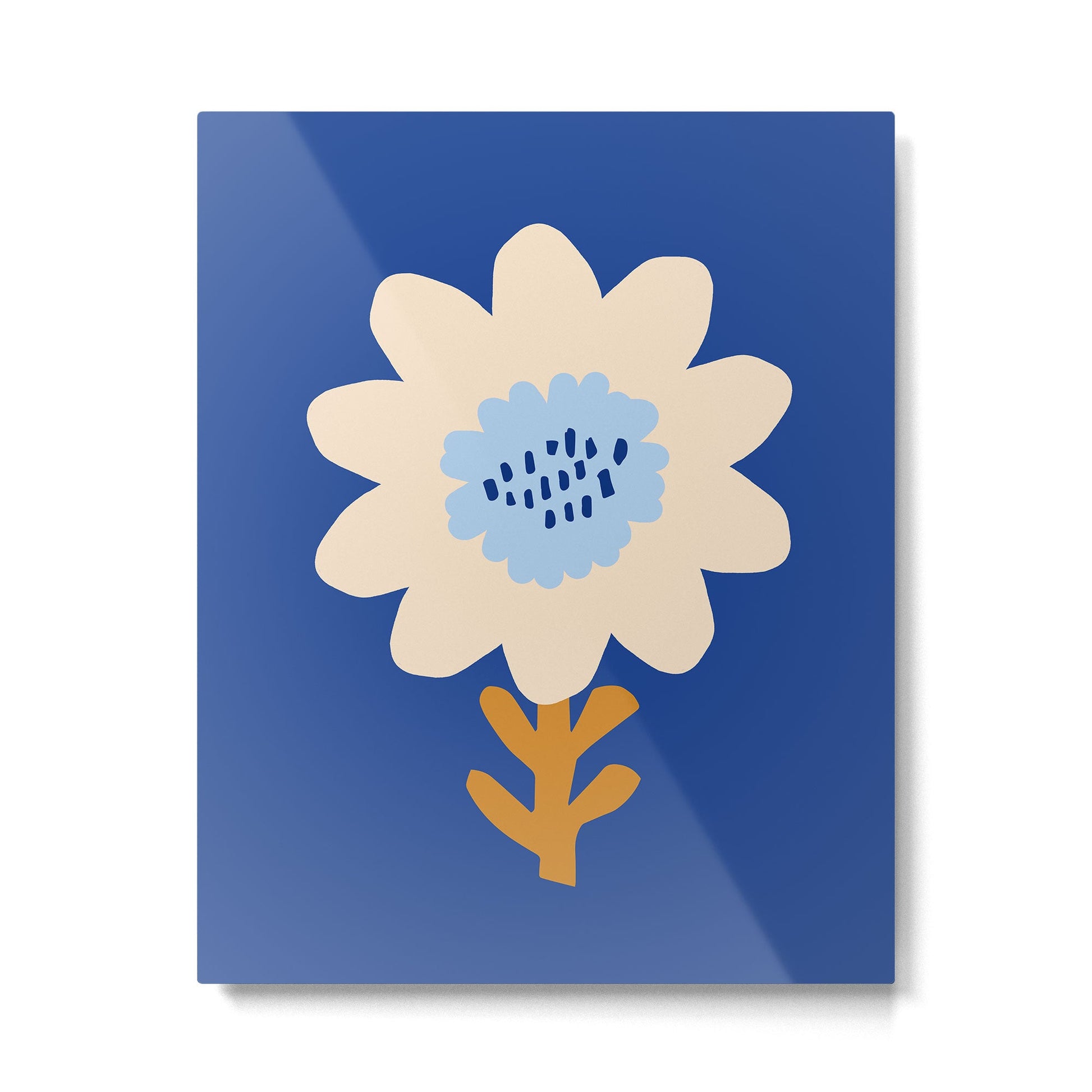 Sunflower - blue Metal Print | TeksDecor