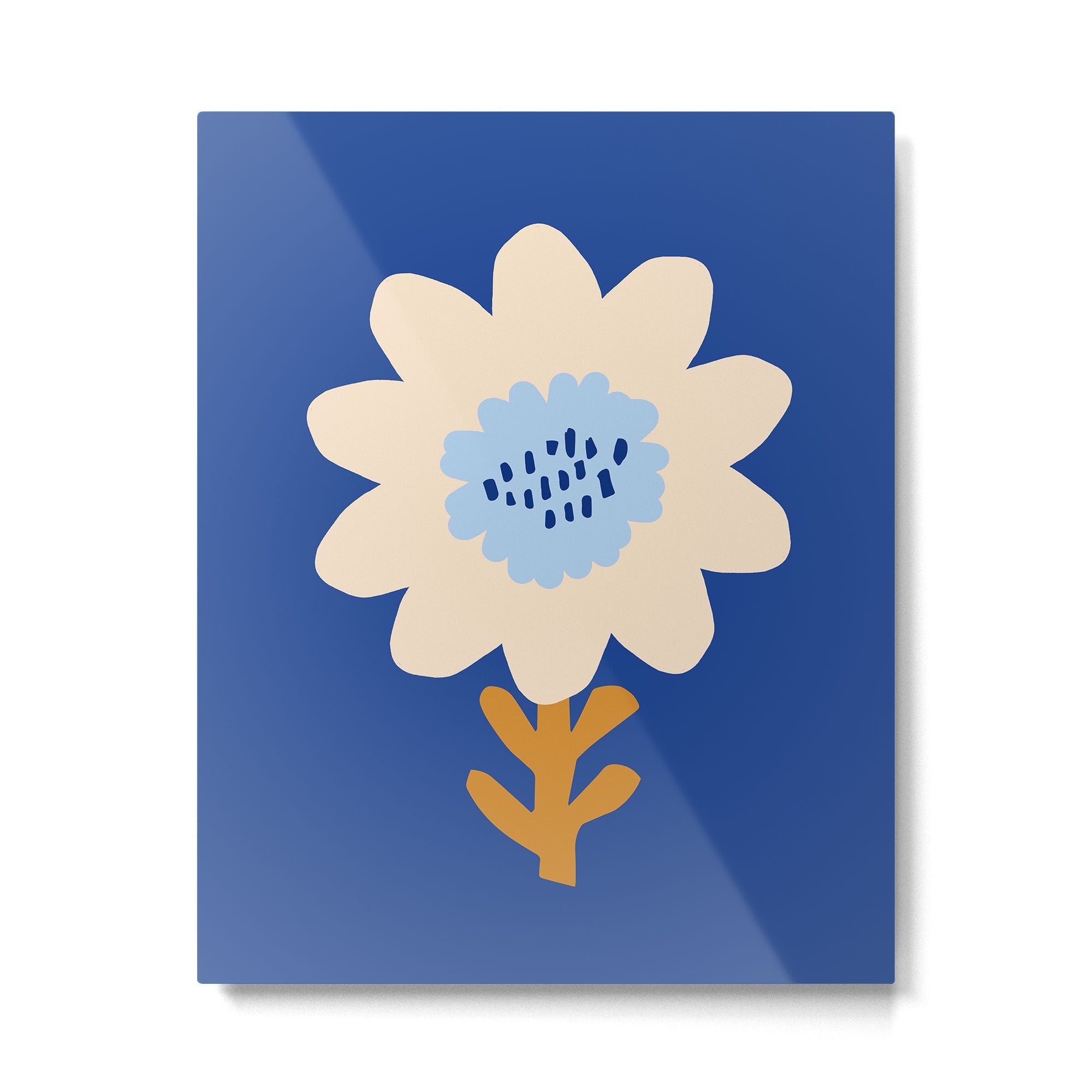 Sunflower - blue Metal Print | TeksDecor