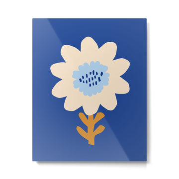 Sunflower - blue Metal Print | TeksDecor