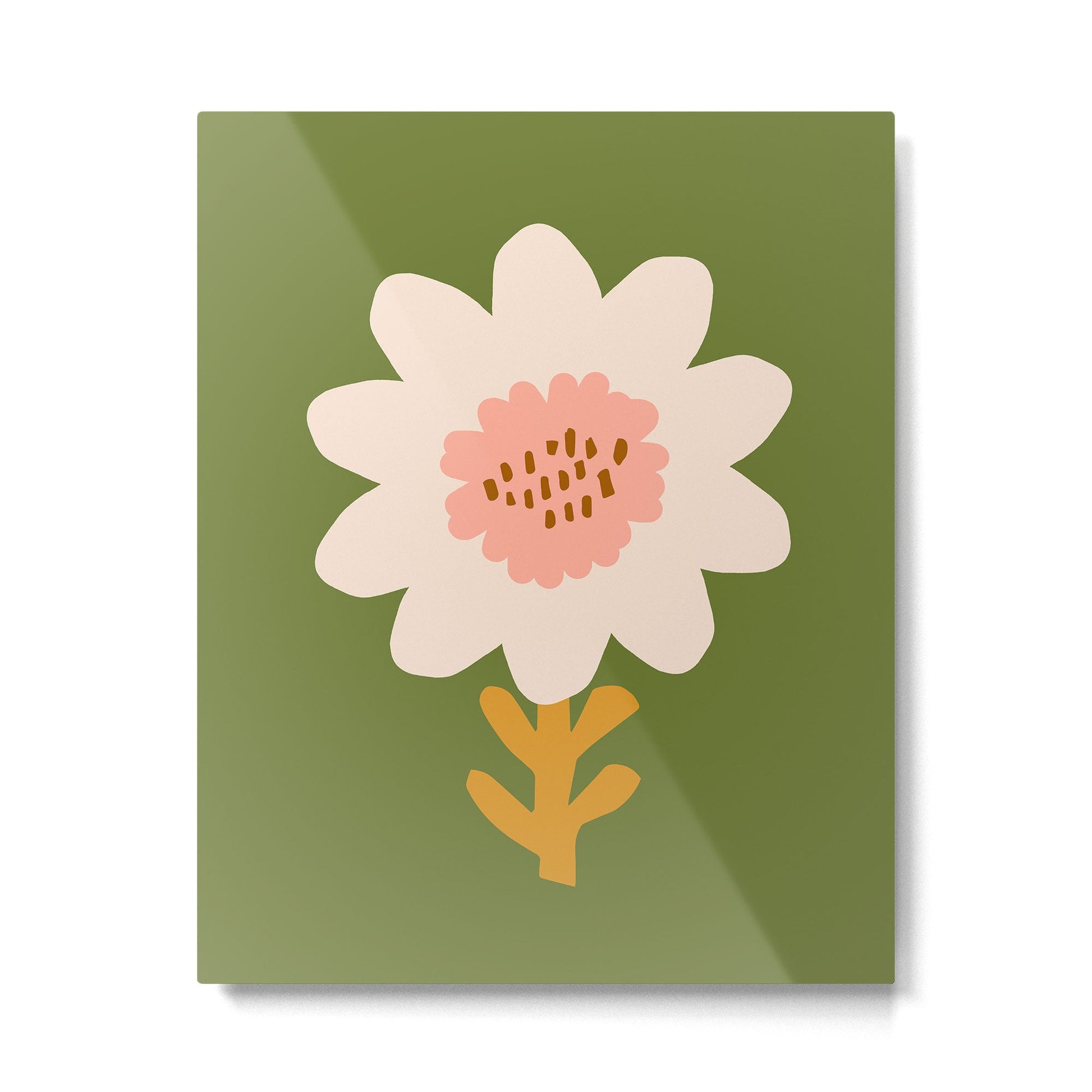 Sunflower - bohemian green Metal Print | TeksDecor