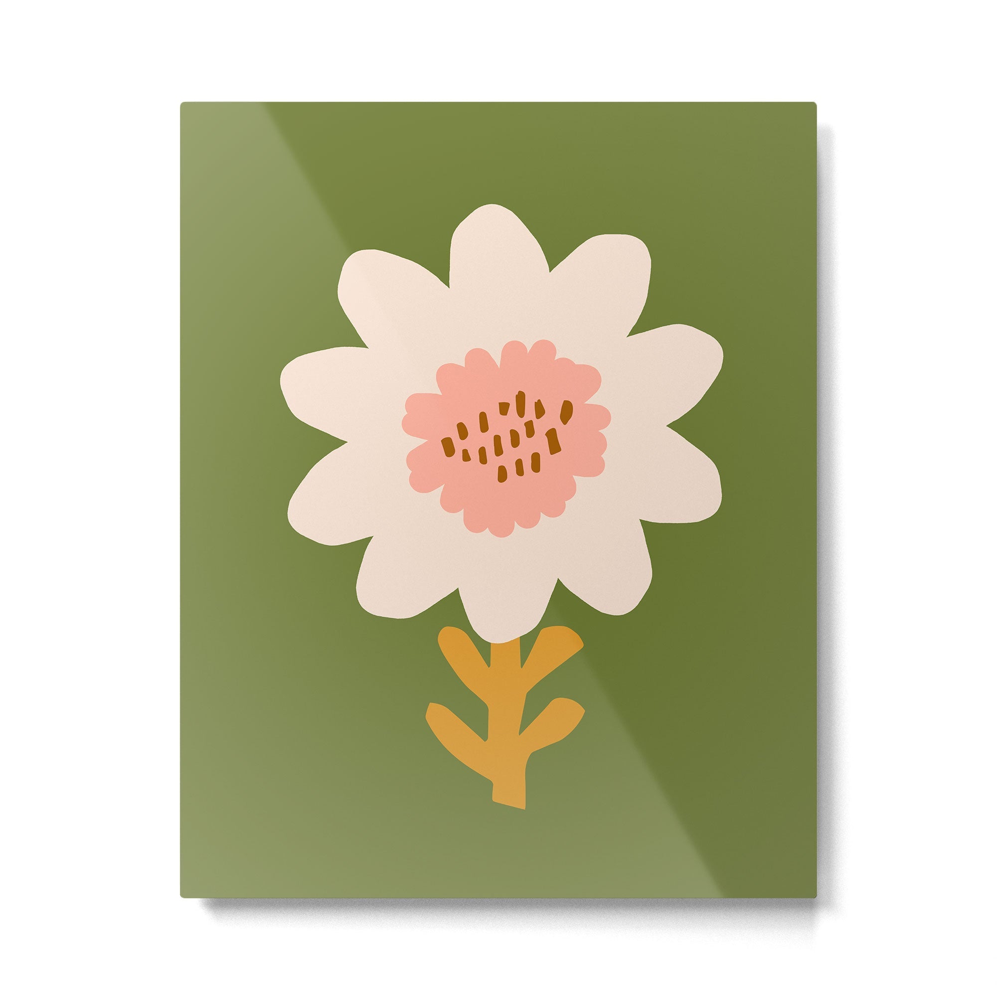 Sunflower - bohemian green Metal Print | TeksDecor