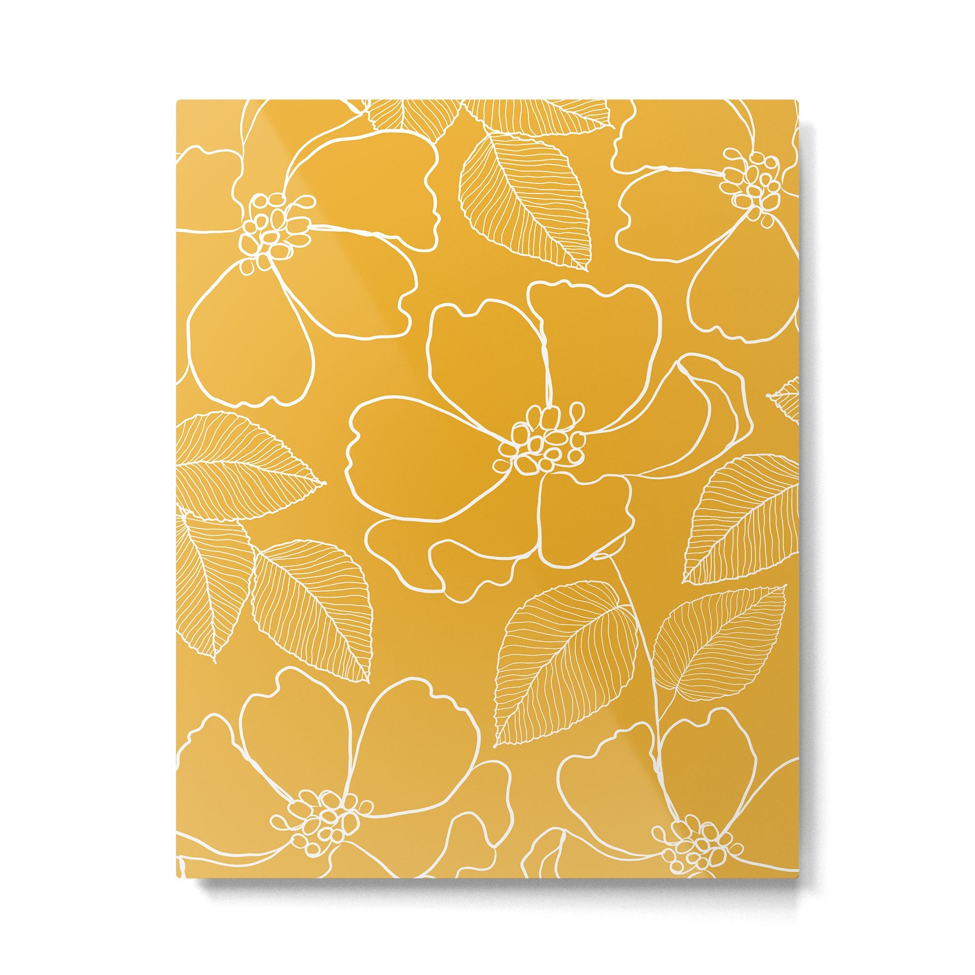 Wild rosa - yellow Metal Print | TeksDecor