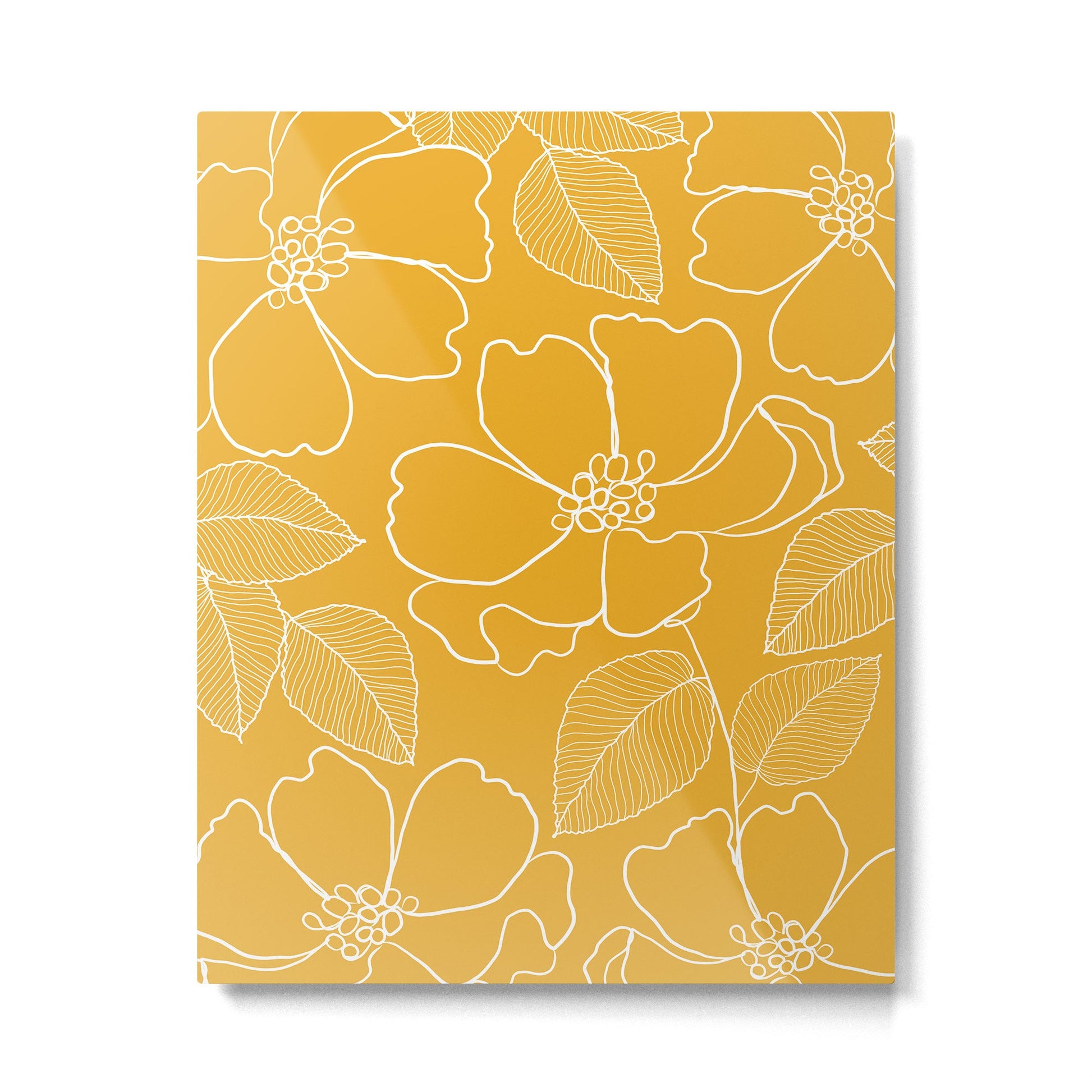 Wild rosa - yellow Metal Print | TeksDecor