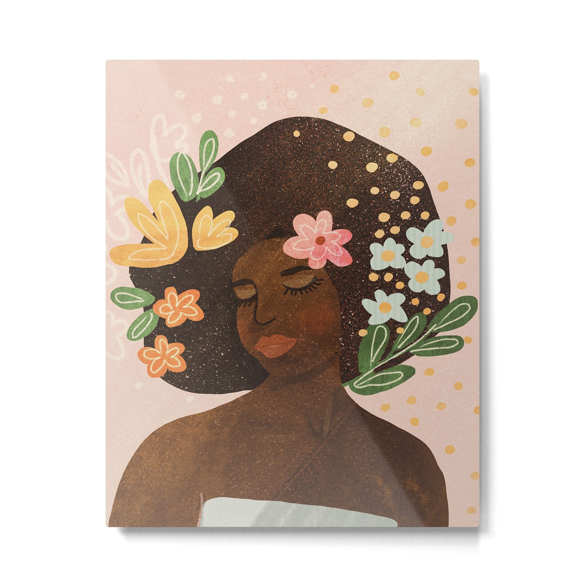 Afro Beauty Queen Metal Print | TeksDecor