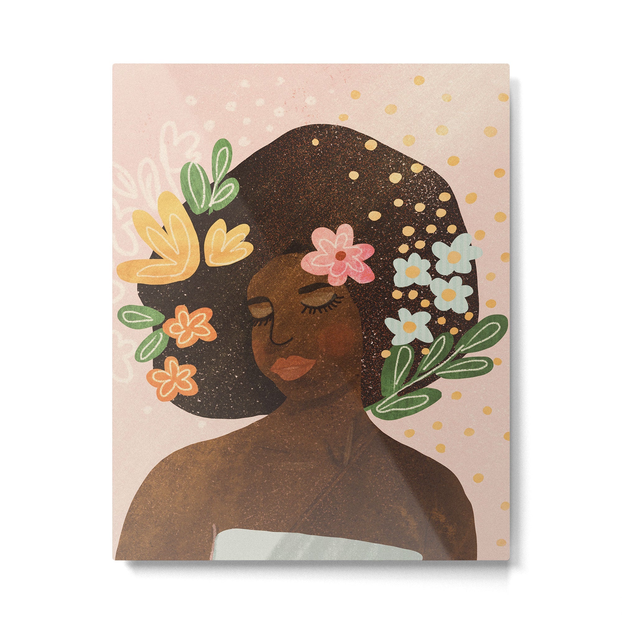 Afro Beauty Queen Metal Print | TeksDecor