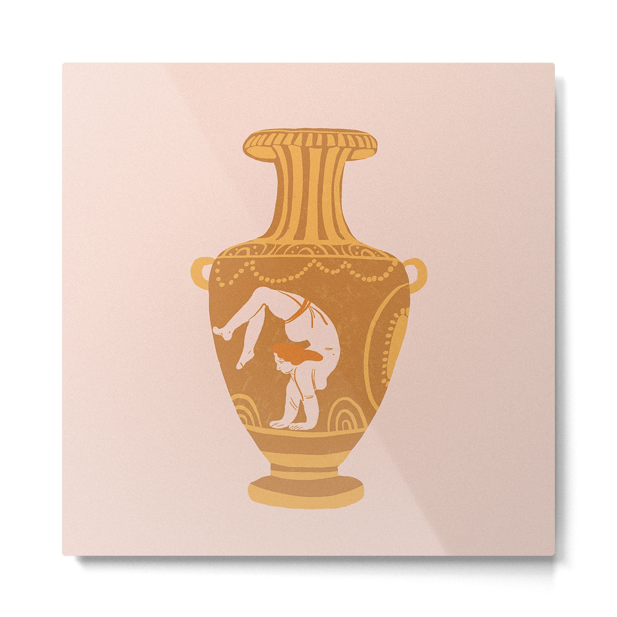 Ancient yoga vase Metal Print | TeksDecor