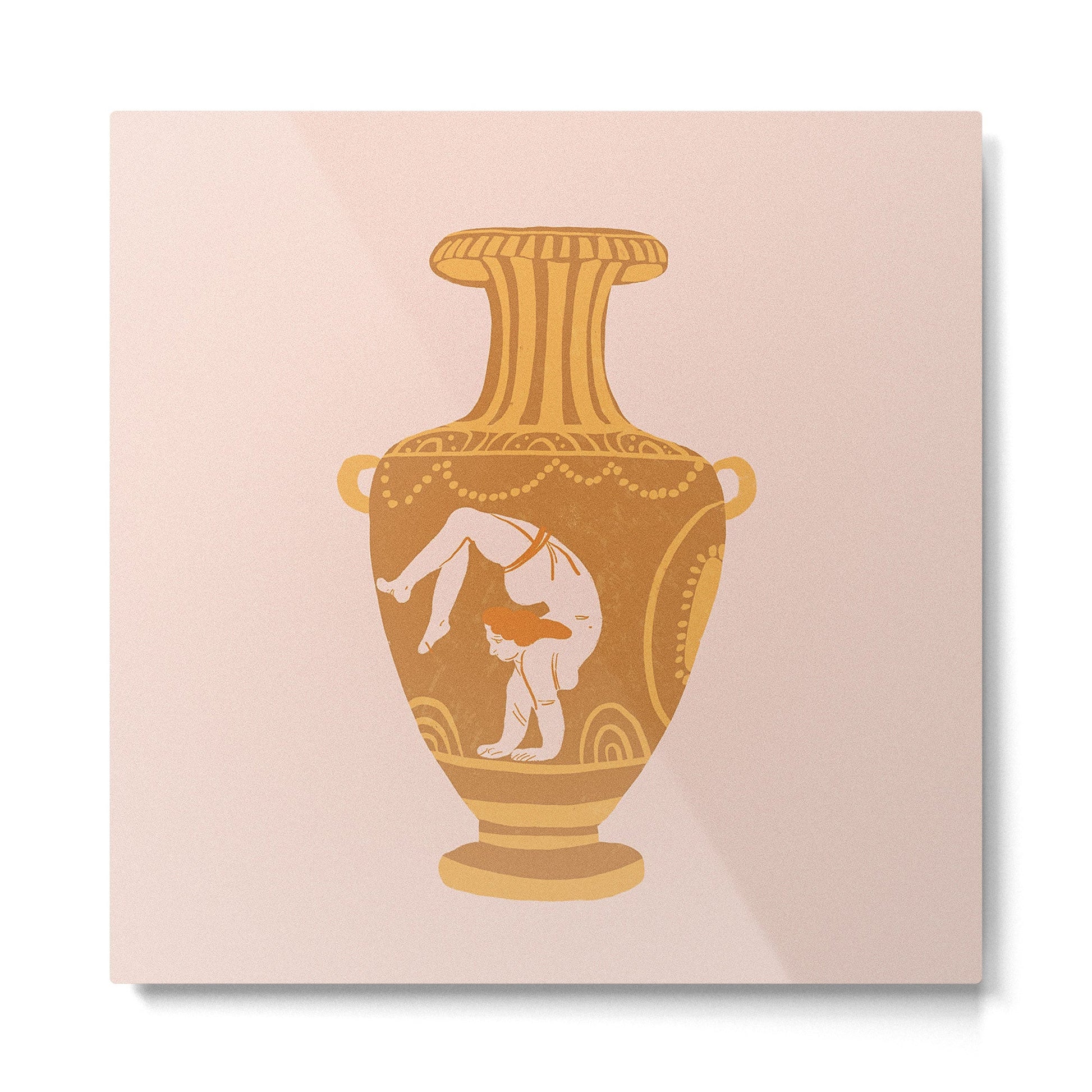 Ancient yoga vase Metal Print | TeksDecor