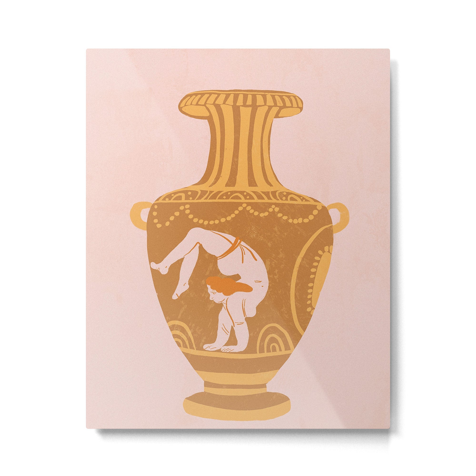 Ancient yoga vase Metal Print | TeksDecor