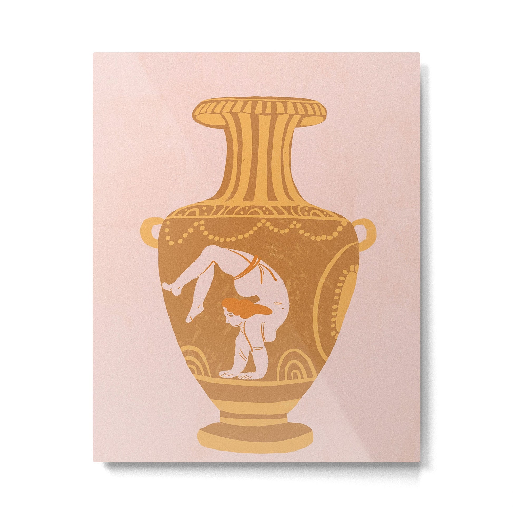 Ancient yoga vase Metal Print | TeksDecor