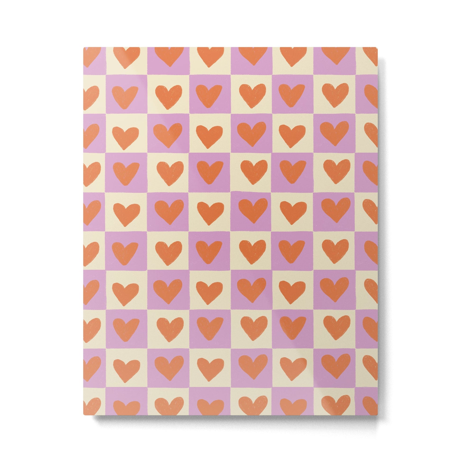 Checker red hearts  Metal Print | TeksDecor