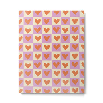Checker red hearts  Metal Print | TeksDecor