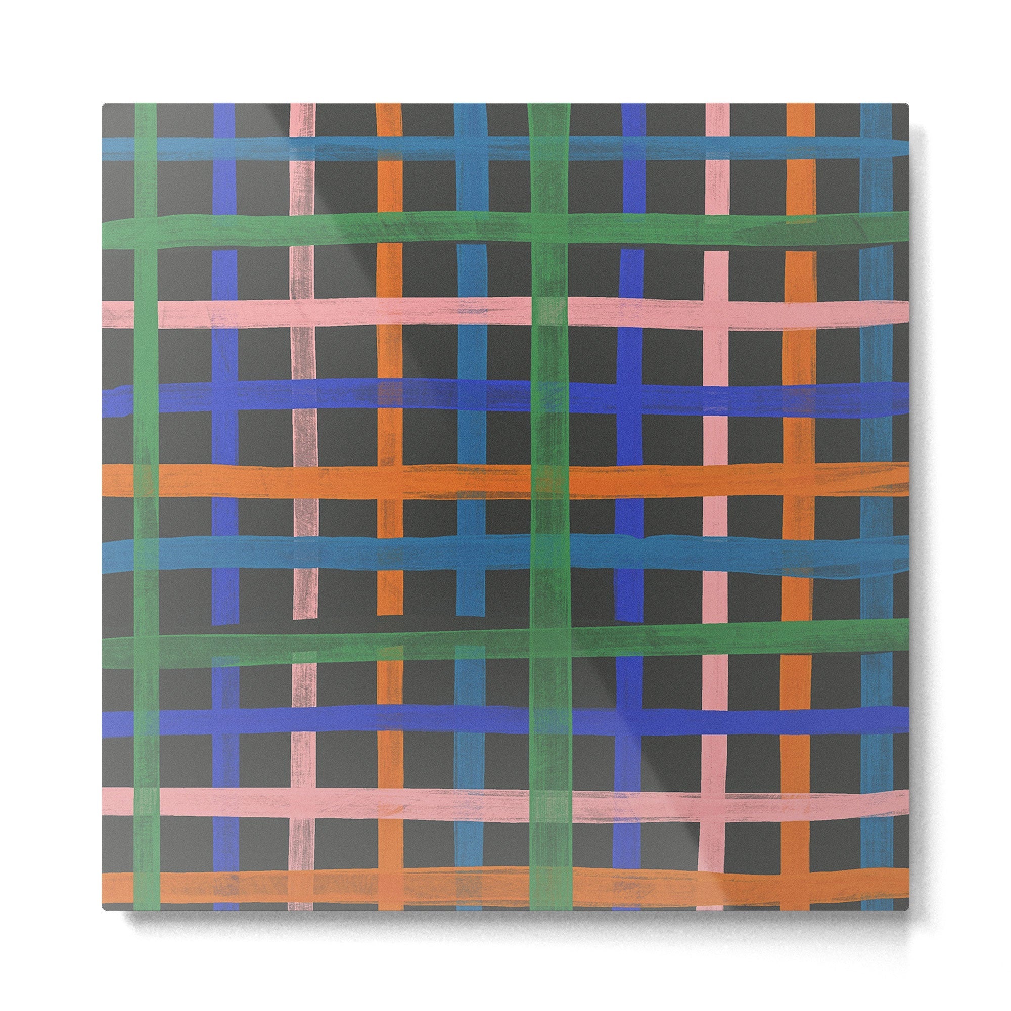Dark plaid pattern Metal Print | TeksDecor