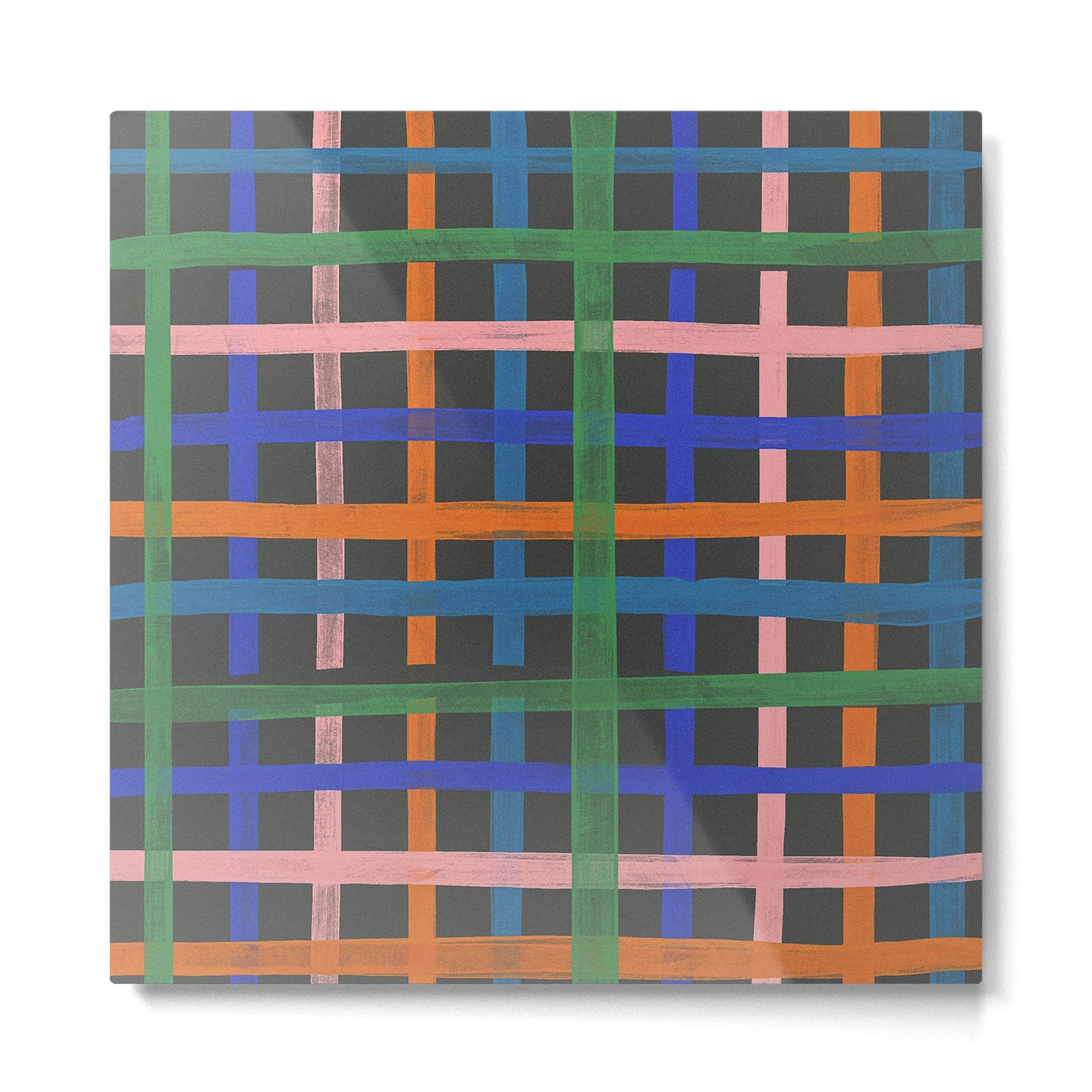 Dark plaid pattern Metal Print | TeksDecor