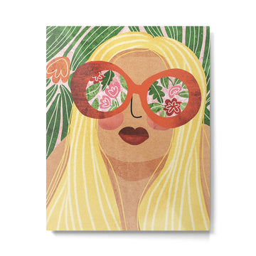 Floral Glasses Metal Print | TeksDecor