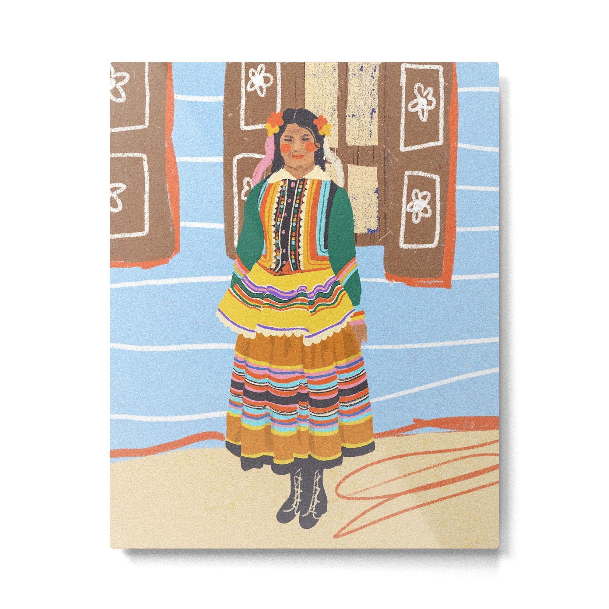 Folk heroine portraitgigi-rosado, Metal Print | TeksDecor