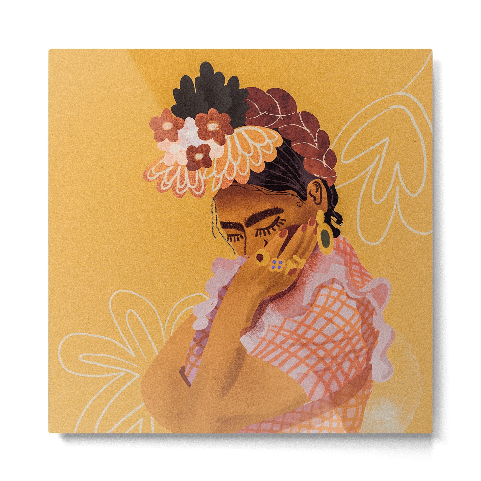 Frida Kahlo Portrait Metal Print | TeksDecor