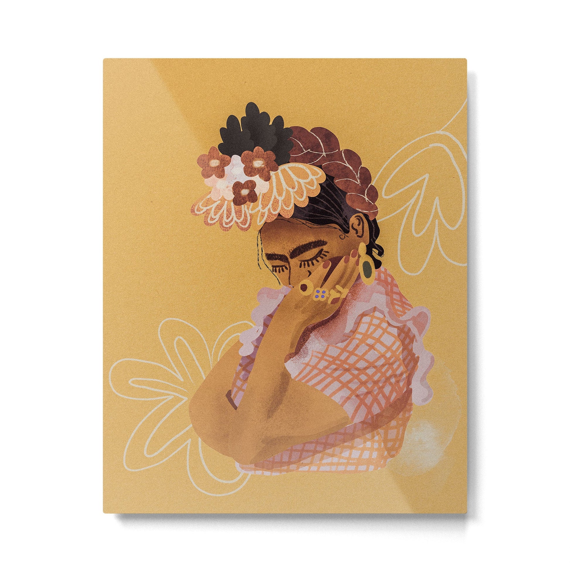 Frida Kahlo Portrait Metal Print | TeksDecor