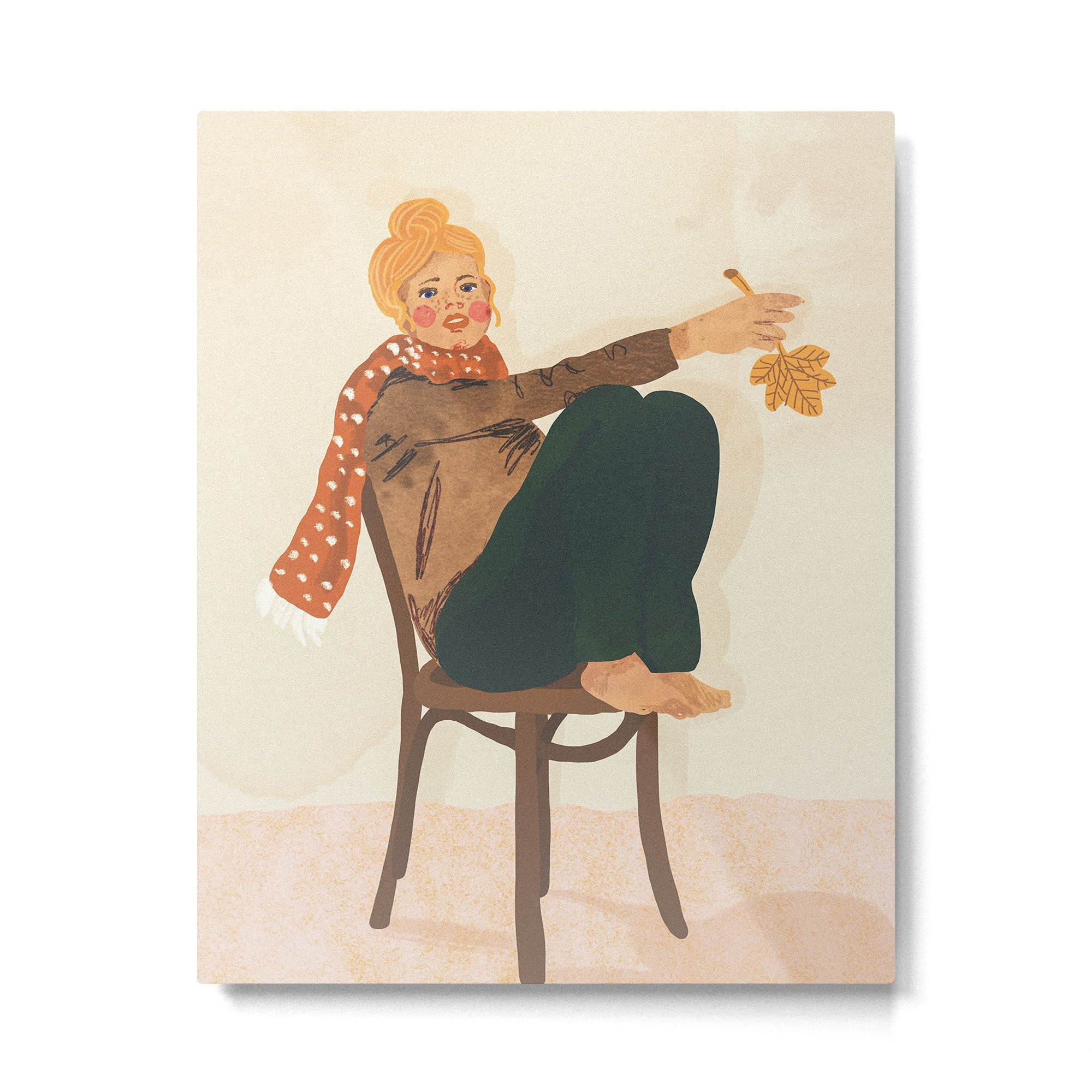Girl who Loves Autumn Metal Print | TeksDecor