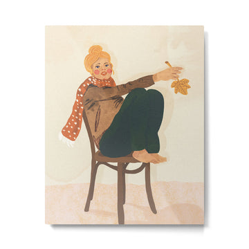 Girl who Loves Autumn Metal Print | TeksDecor