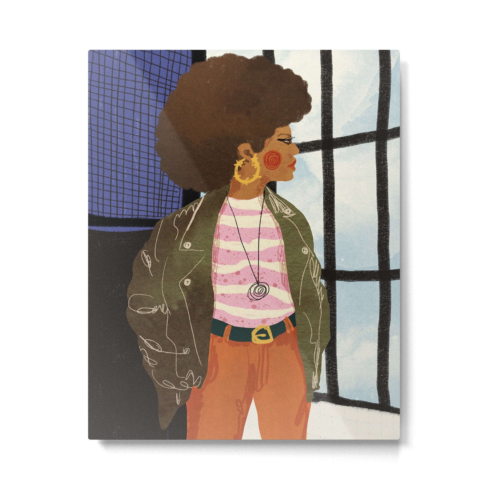 Girl with Golden Earing Metal Print | TeksDecor