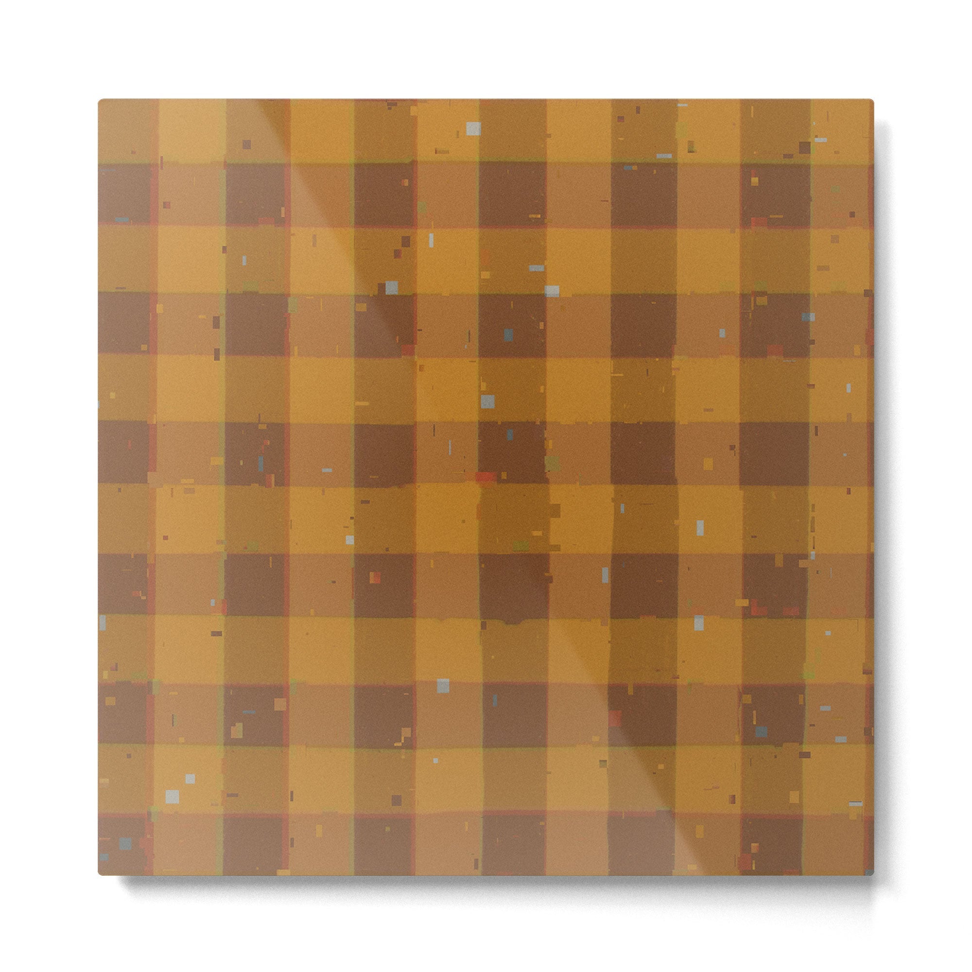 Golden gingham Metal Print | TeksDecor