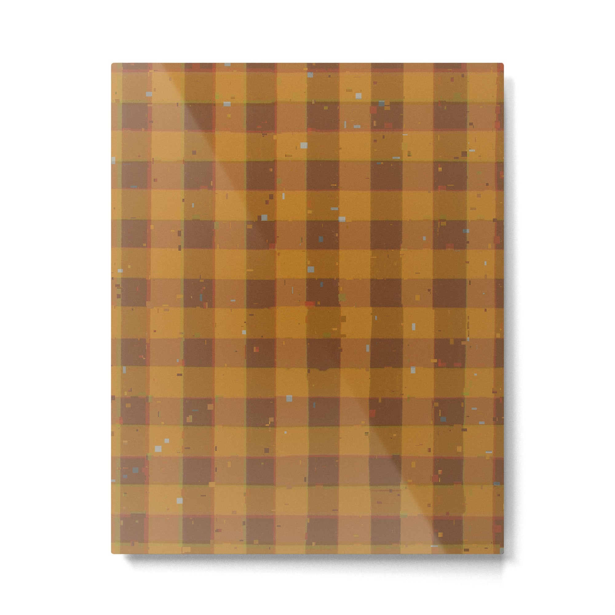 Golden gingham Metal Print | TeksDecor