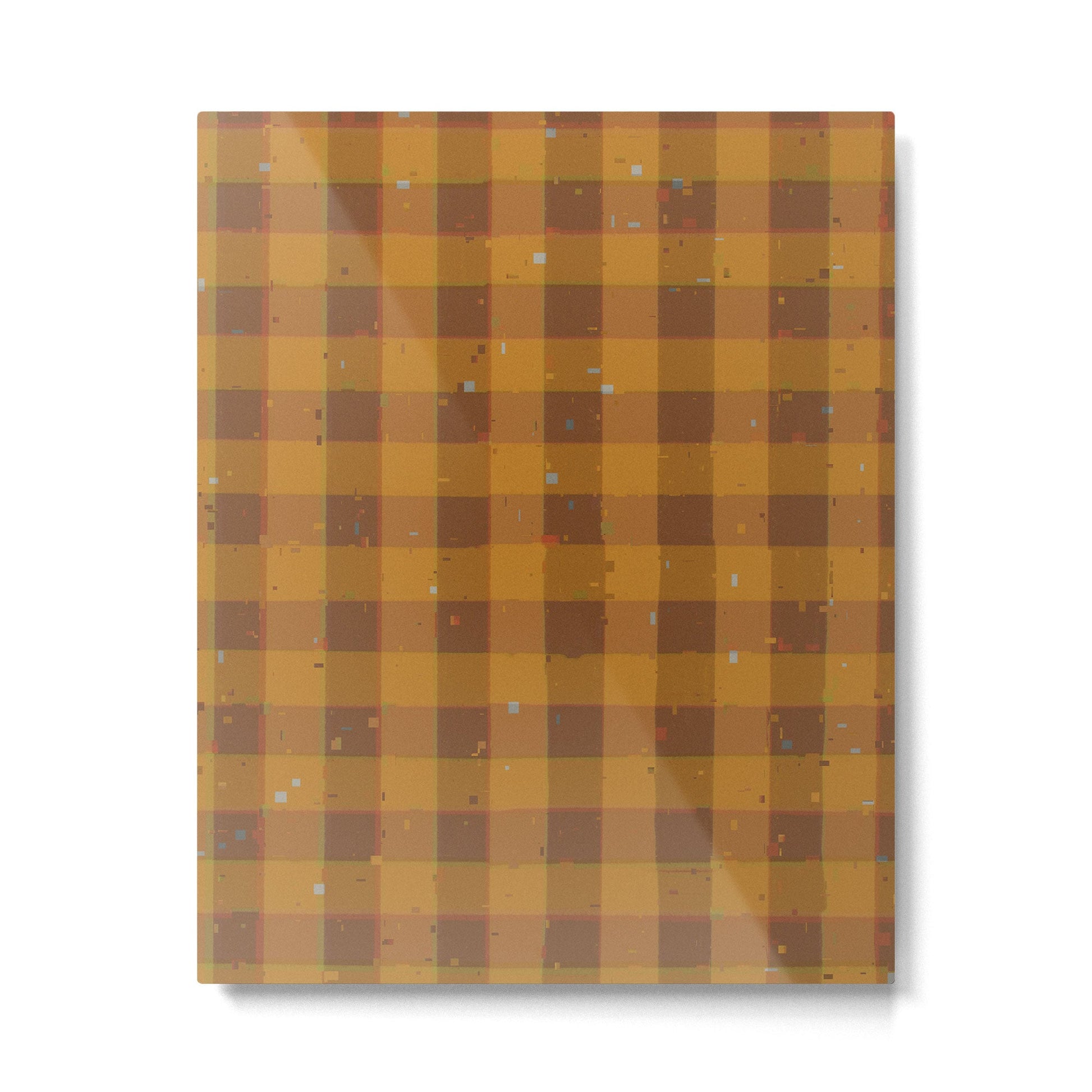 Golden gingham Metal Print | TeksDecor